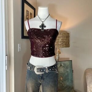 Stylish Burgundy Strappy Top